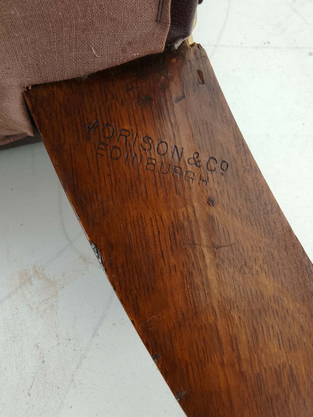 photo vintage Pair Of Antique Library Chairs   Original William Morris & Co Edinburgh Stamped Armchairs