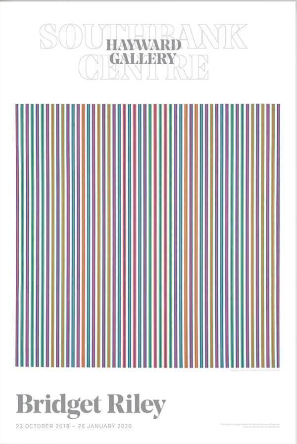 Bridget Riley Exhibition Poster   Paean   Stunning Museum Print By The Op Art Female Artist 1960's Sixties