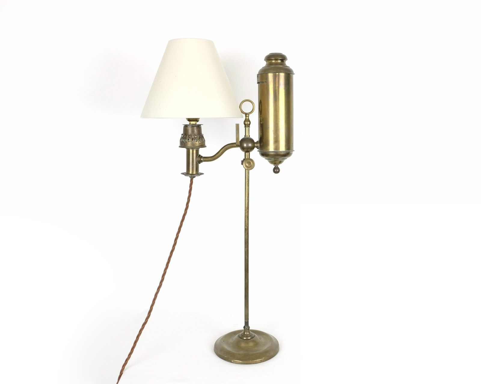A 19th Century Victorian Brass Oil Lamp photo furniture
