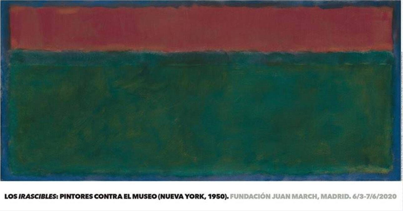 Original Mark Rothko Exhibition Poster Featuring His 'Untitled   1952' Work   Stunning Museum Print Green Red Abstract Art