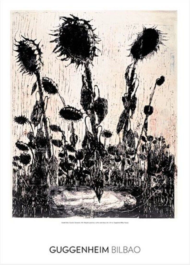 Original Anselm Kiefer Exhibition Poster   Sunflowers   Stunning Museum Print