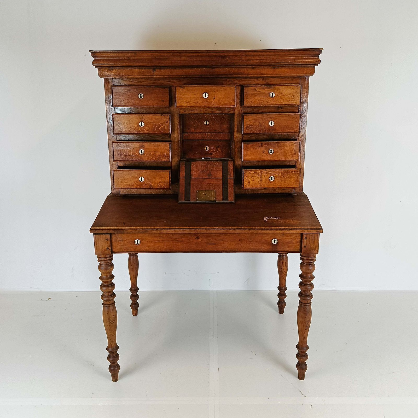 Stunning Antique One Of A Kind Notary Desk With Working Safe Bell photo buy