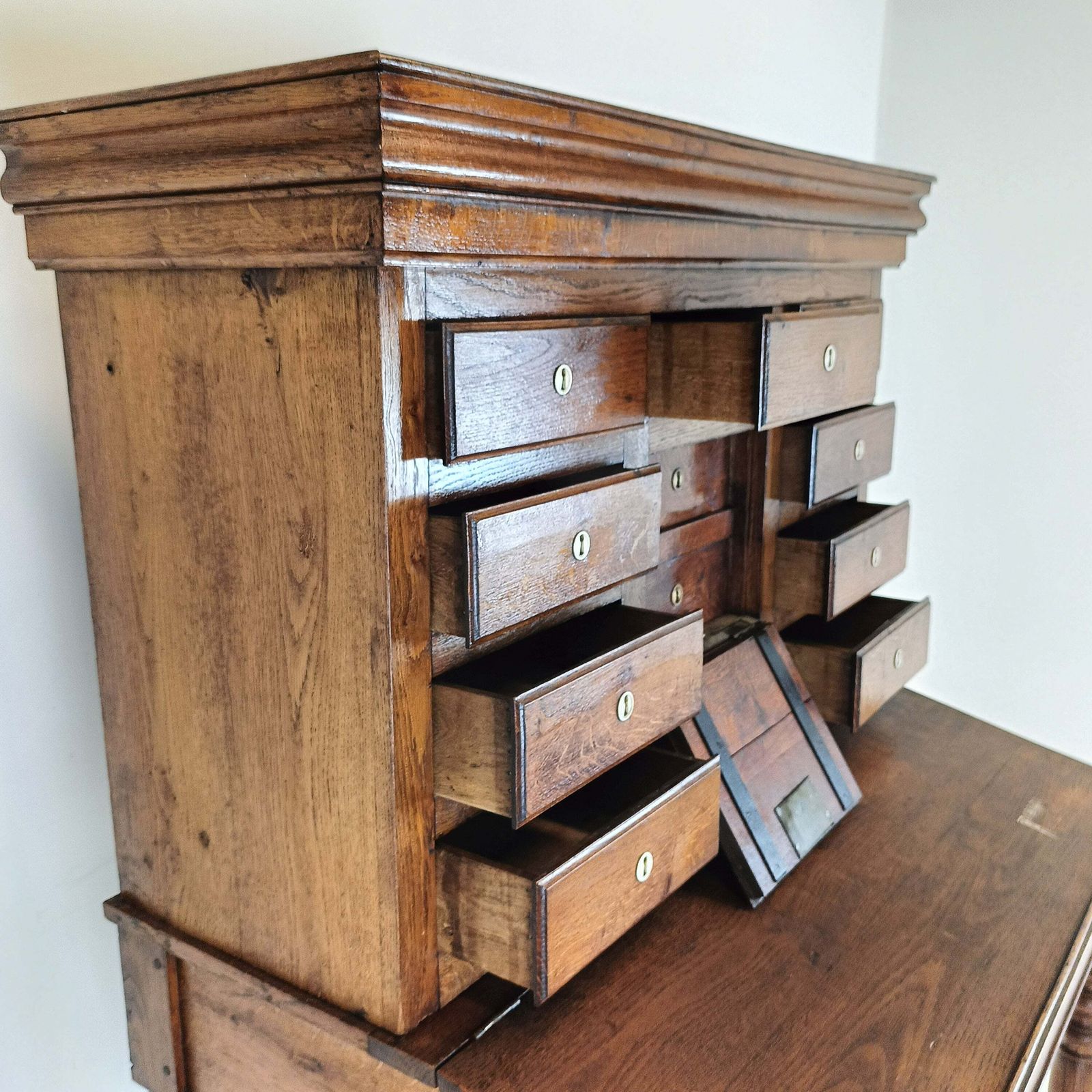 Stunning Antique One Of A Kind Notary Desk With Working Safe Bell photo vintage