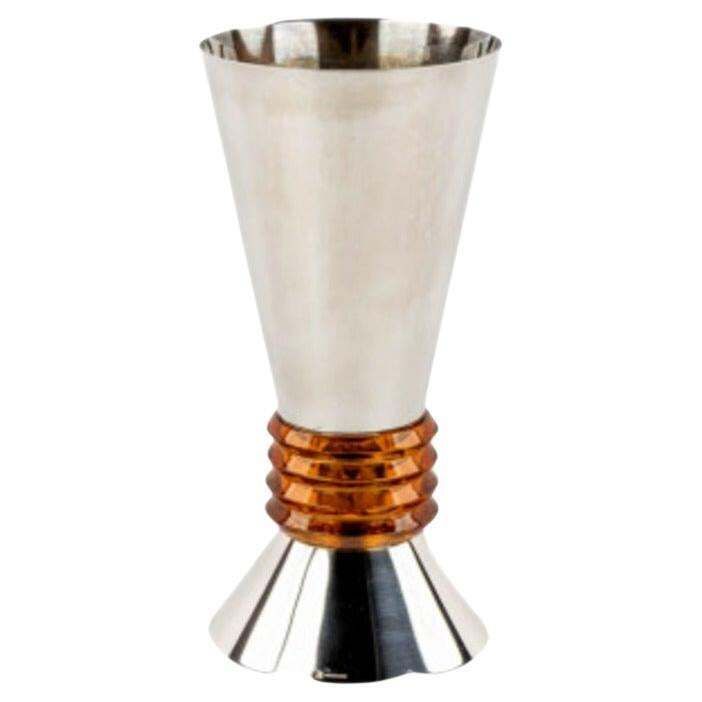 Puiforcat Et Stlouis , Metal And Crystal Vase