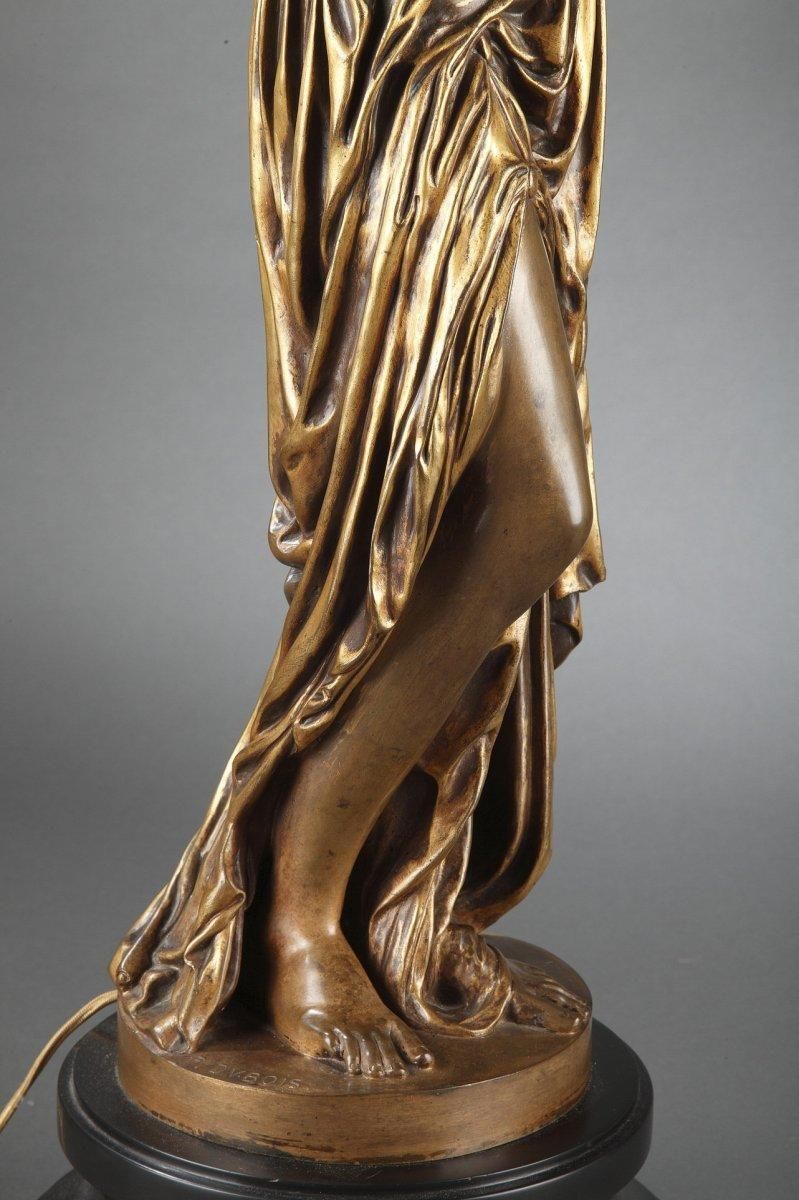 Barbedienne   Pair Of 19th Century Bronze Torchières By Dubois & Falguiere photo for sale