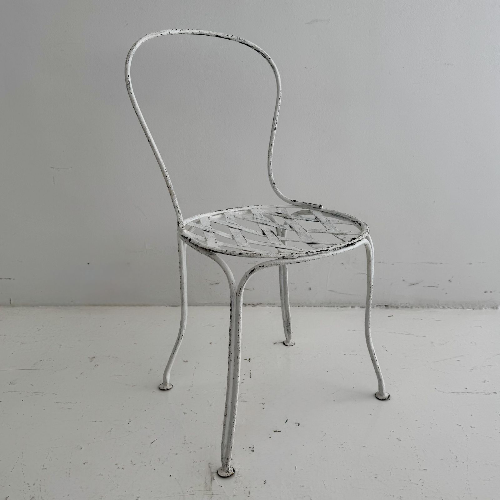 1950s French Lattice Iron Garden Chair photo furniture