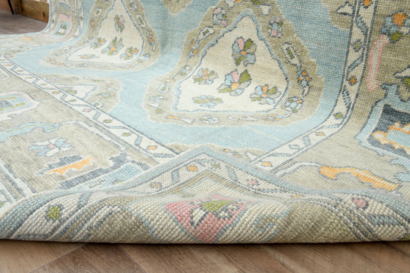 8x10, Original Handmade Oushak Area Rug, Luxury Rug, Vintage Area Rug, One Of A Kind, Soft Blue, Wool Rug photo 3850.0