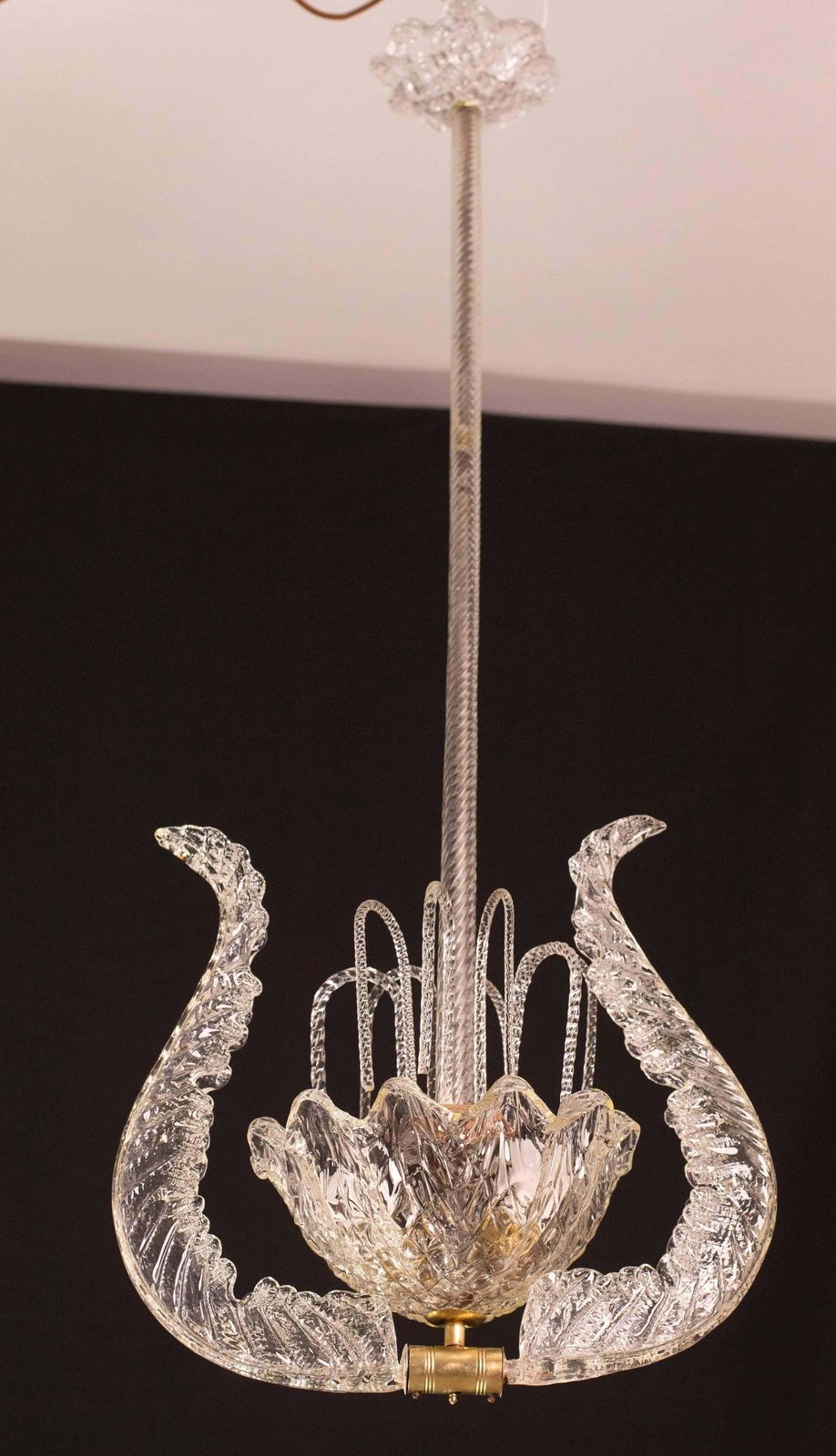 Set Of 3 Art Decò Fountain Chandelier By Barovier E Toso, Murano Glass, 1940 photo furniture