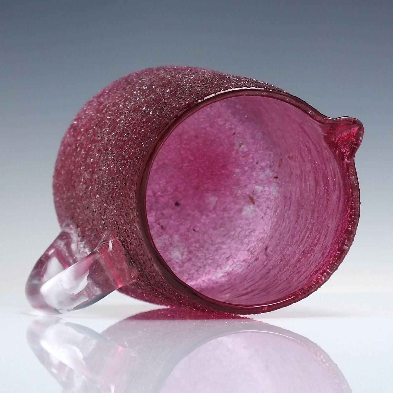 19th Century Cranberry Overshot Glass Water Jug C1880 photo furniture