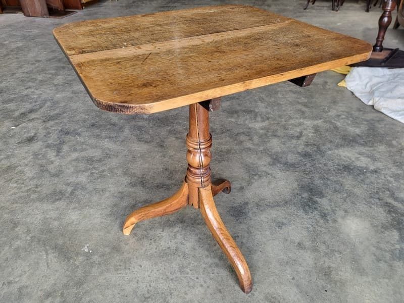 Antique Georgian Square Tripod Occasional Side Dining Table photo vinterior
