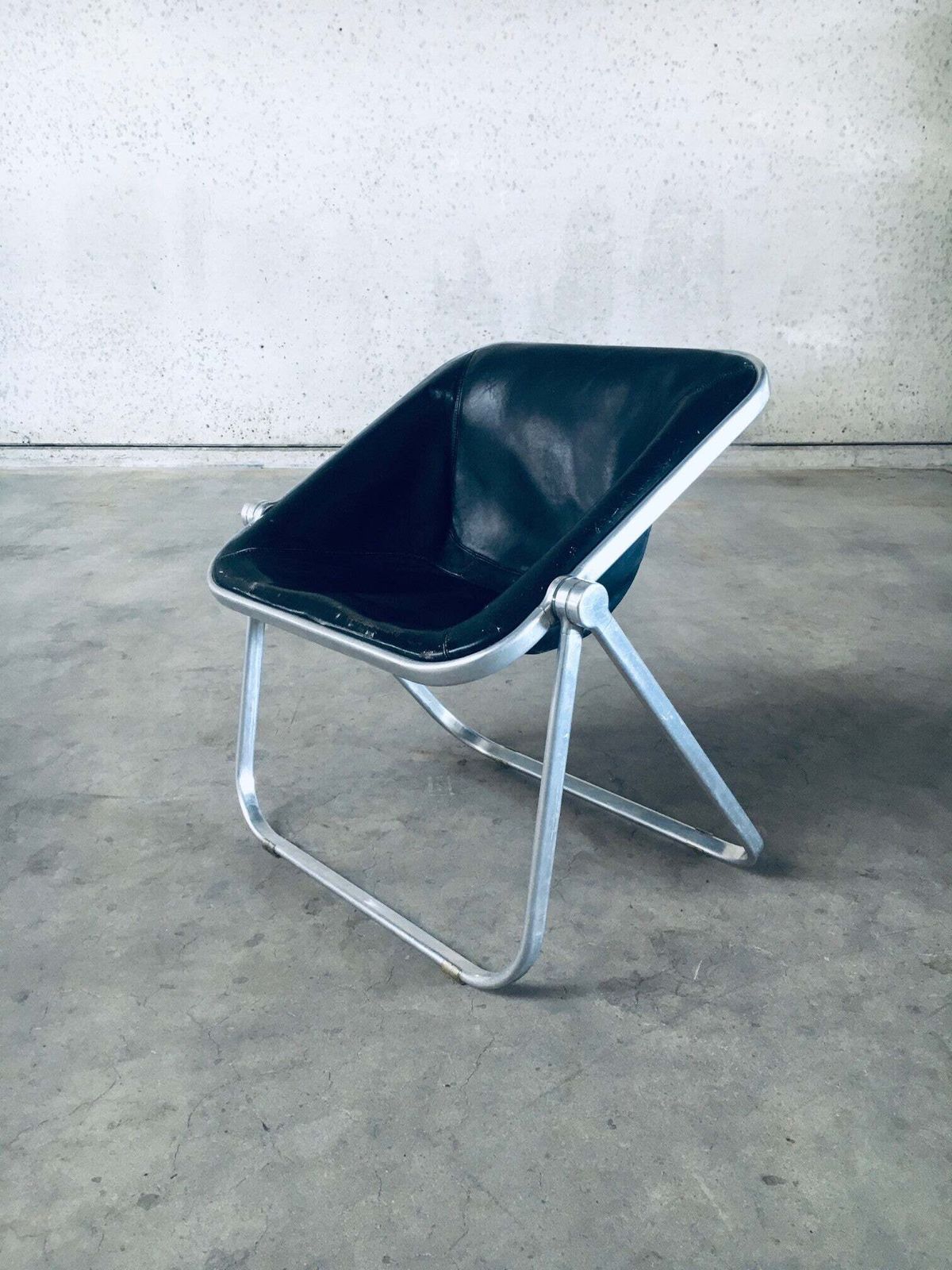 Plona Leather Side Chair By Giancarlo Piretti For Castelli, 1970's Italy