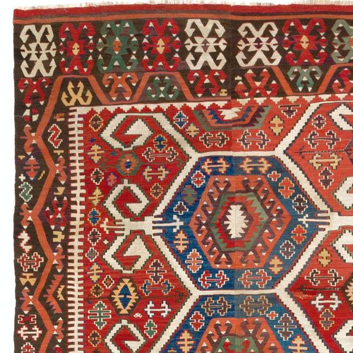 5.6x13.5 Ft Antique Anatolian Konya Kilim, Ca 1880, Flat Weave Rug photo furniture