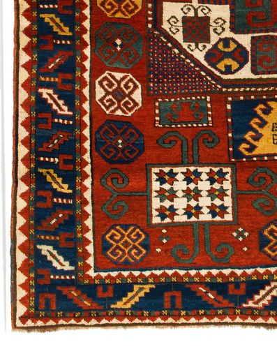 5.6x6.7 Ft Antique Caucasian Karatchoph Kazak Rug, Circa 1870 photo Textiles
