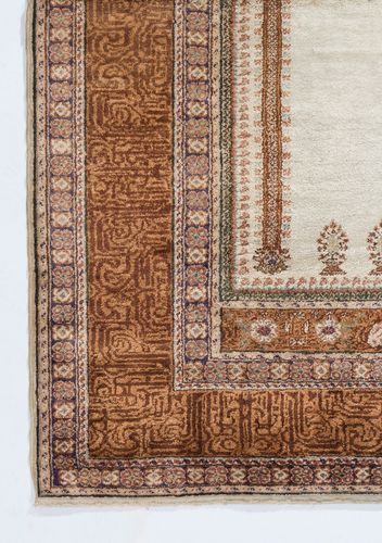 4x6 Ft Antique Turkish Art Silk Prayer Rug. Handmade Prayer Mat photo Textiles