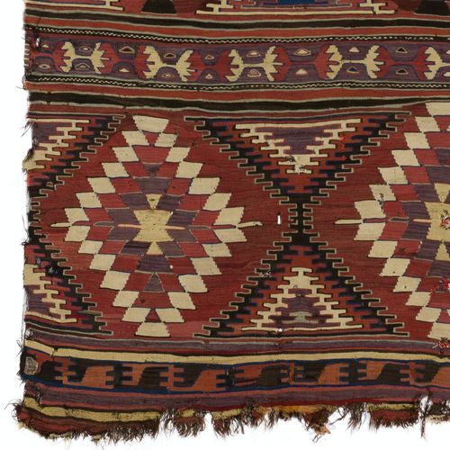 5.3x12.5 Ft Antique Turkish Konya Kilim, Flat Weave Rug. Ca 1850 photo Textiles