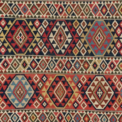 5.2x10 Ft Antique Caucasian Shirvan Kilim Rug, Ca 1870, 100% Wool & Natural Dyes photo furniture