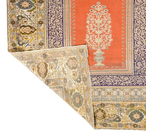 4.8x6.6 Ft Antique Turkish Panderma Rug With Archway, Vase, Chandelier & Flowers photo 2166.0