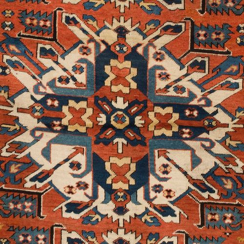 4.2x8.7 Ft Antique Sunburst Or Eagle Kazak Rug From Karabagh, Southern Caucasus photo furniture