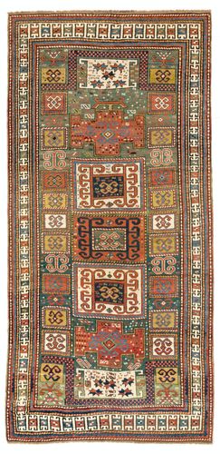 4.2x8.6 Ft Antique Caucasian Karatchoph Kazak Rug, Circa 1875