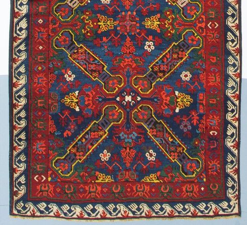 3.7x11.5 Ft Antique Caucasian Seychour Runner Rug, 19th Century photo 6499.0