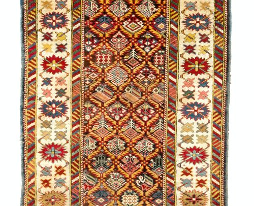 3x11 Ft Antique Caucasian Kuba Runner Rug, 19th Century. Excellent Condition photo Textiles