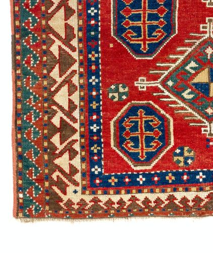 3.5x4 Ft Rare Antique Caucasian Borchalo Kazak Prayer Rug, Circa 1875 photo Textiles