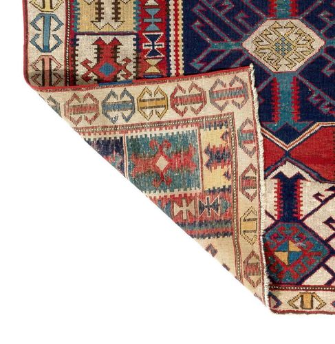 3.7x4.8 Ft Rare 19thcentury Antique Caucasian Shirvan Kuba Rug With Kilim Design photo 1827.0