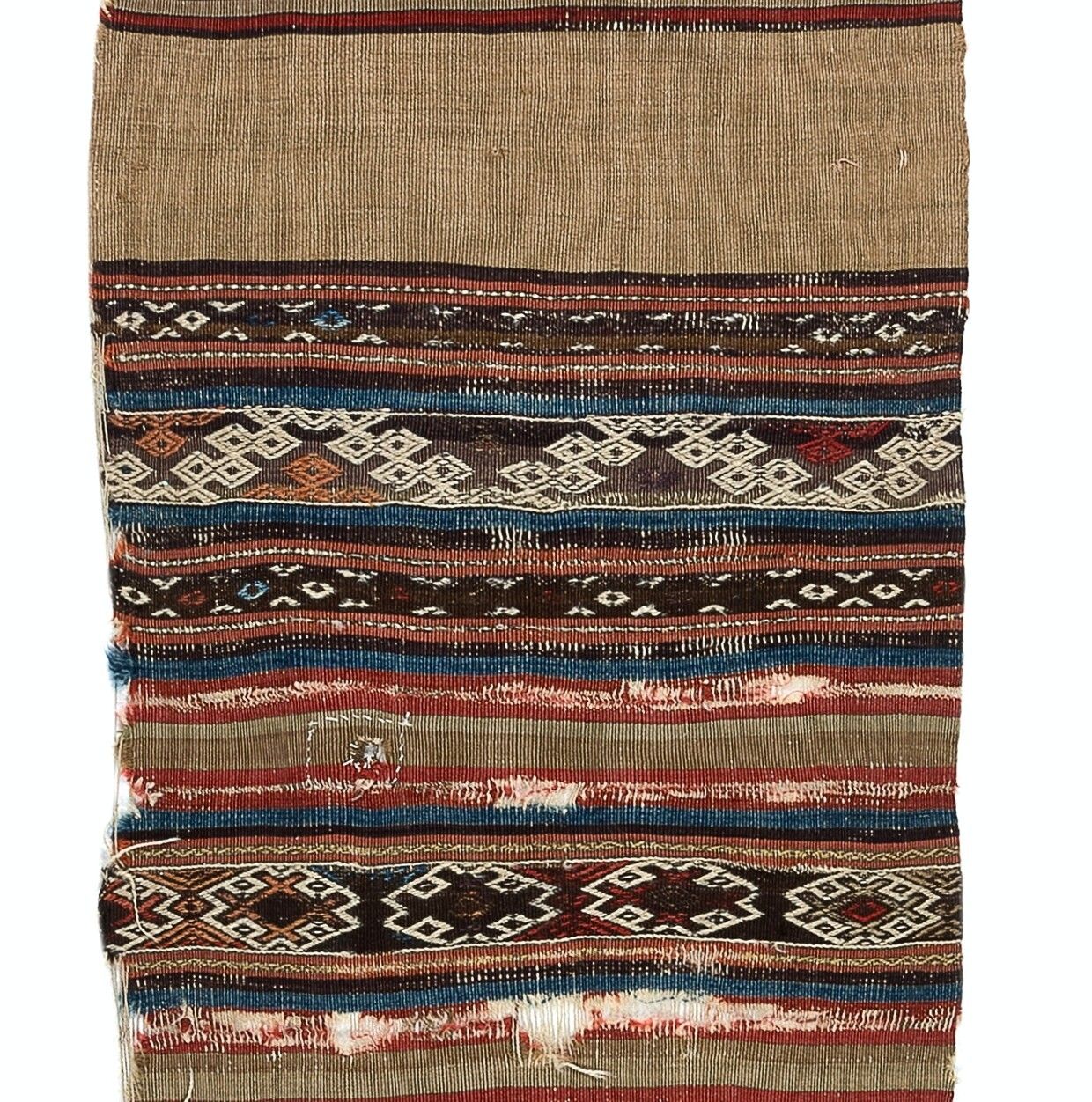 2.4x11.6 Ft Antique Anatolian Kilim Fragment, 18th Century photo furniture