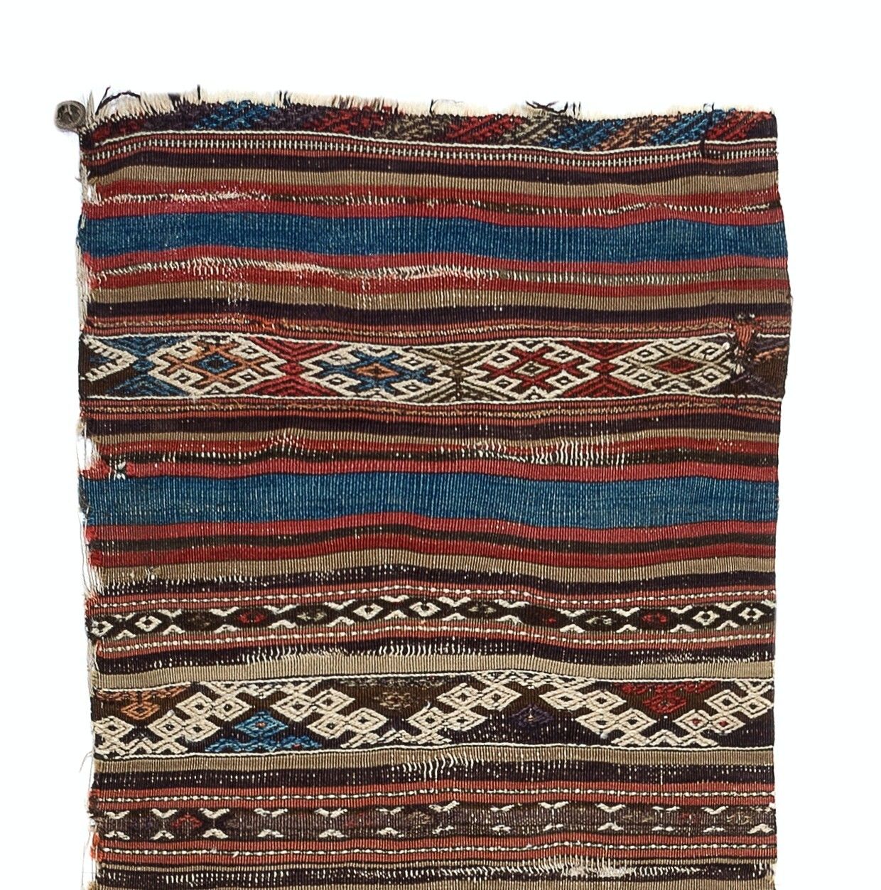 2.4x11.6 Ft Antique Anatolian Kilim Fragment, 18th Century photo for sale