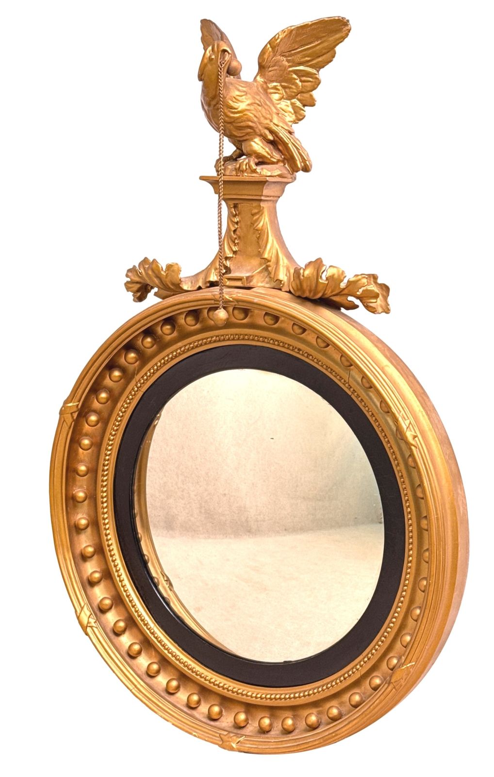 Mid 19th Century Small Giltwood Convex Mirror (England, Circa 1840) photo for sale