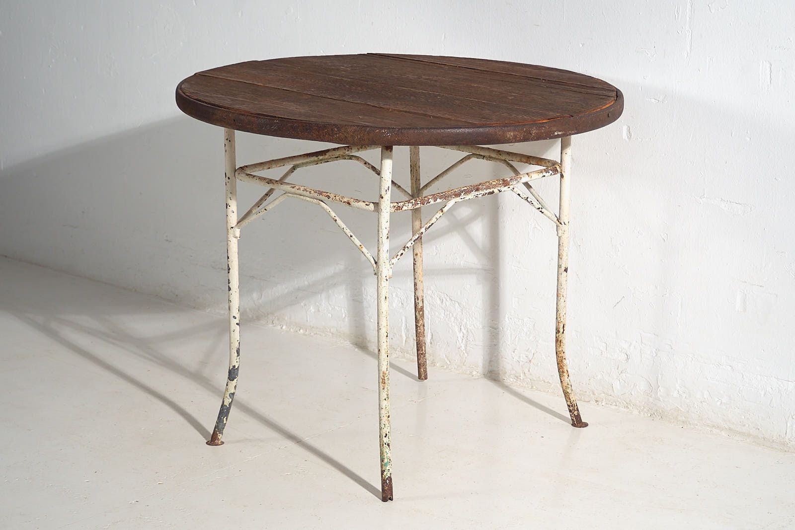 Antique Round Outdoor Metal Table (France, C.1900) photo vintage