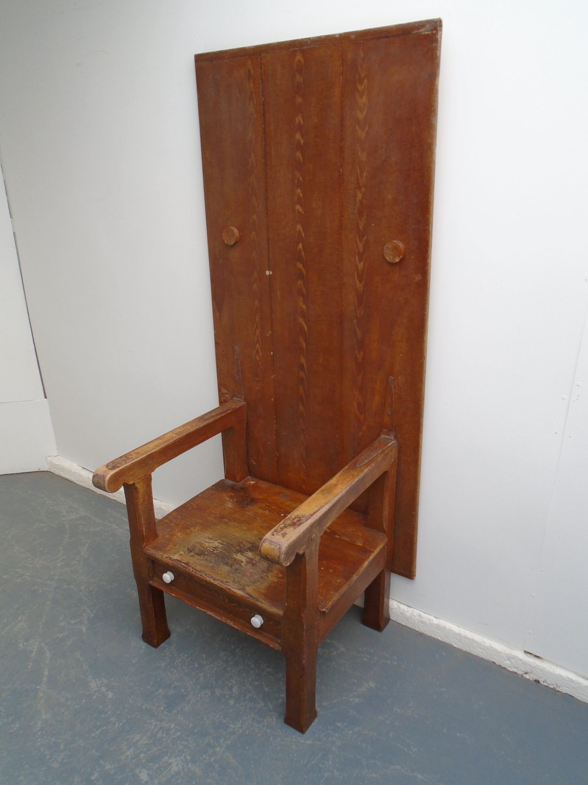 An Original Georgian Painted Pine Vernacular Country Lambing Chair/Table