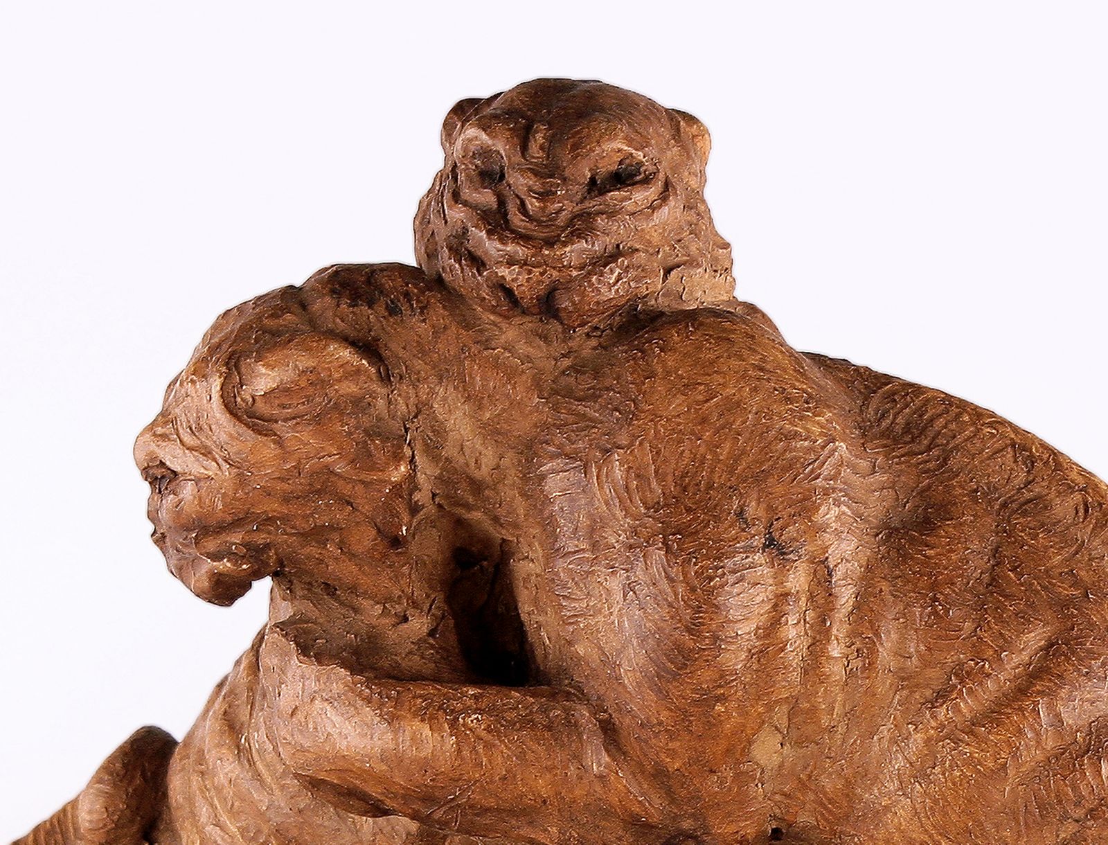 Early 20th Century French Art Déco Terracota Sculpture Of A Couple Of Felines/Panthers Fighting photo buy