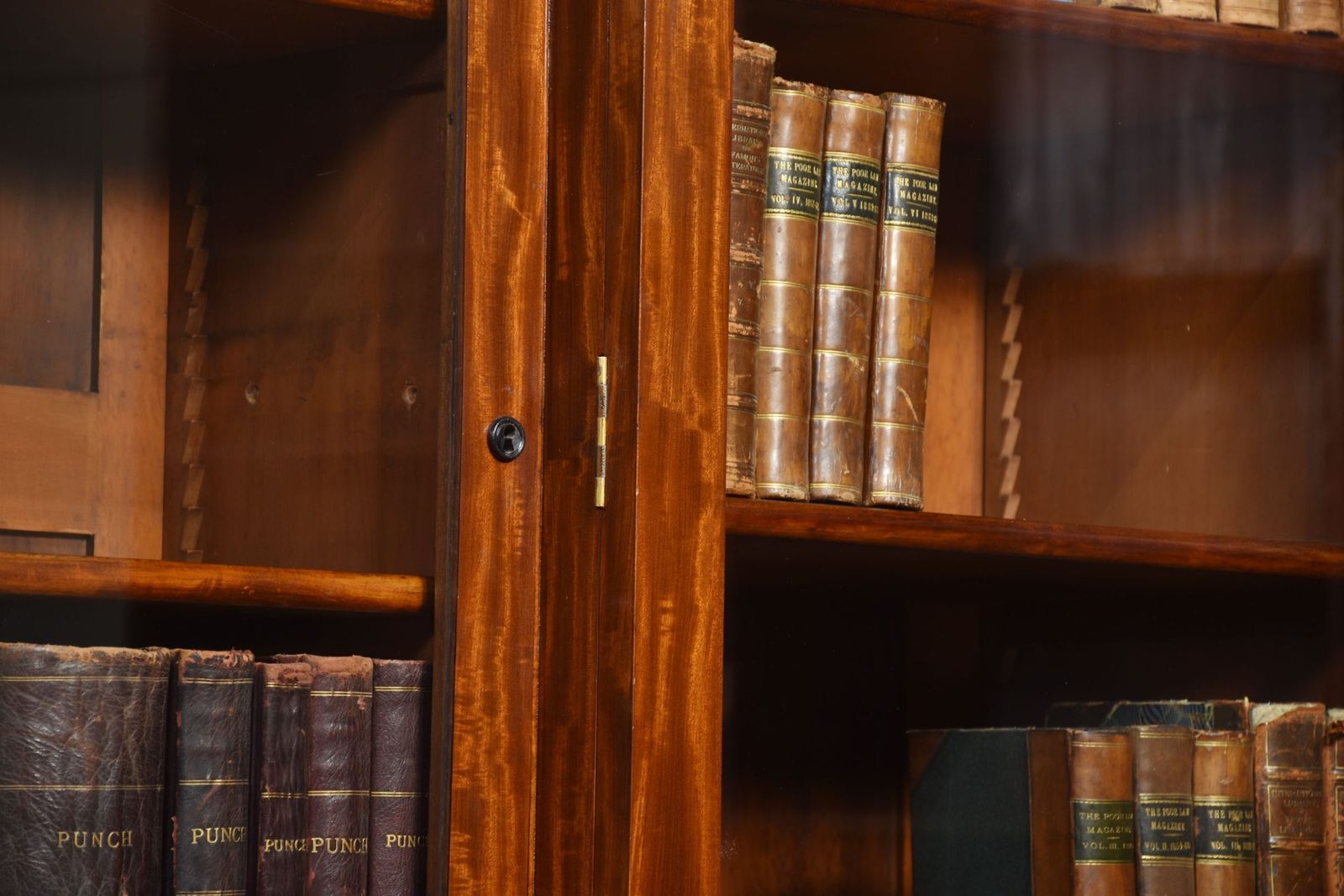 19th Century Mahogany Library Breakfront Bookcase photo vintage