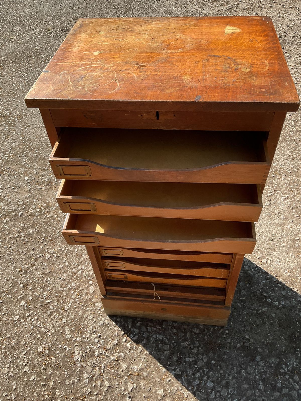 Astrola Wooden Tambourine Roller Shutter Filing Cabinet photo 200.0