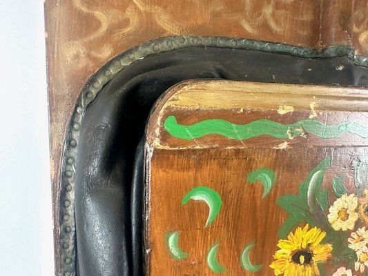 photo vinterior Large Antique German Hand Painted Blacksmith Forge Bellows, 1901