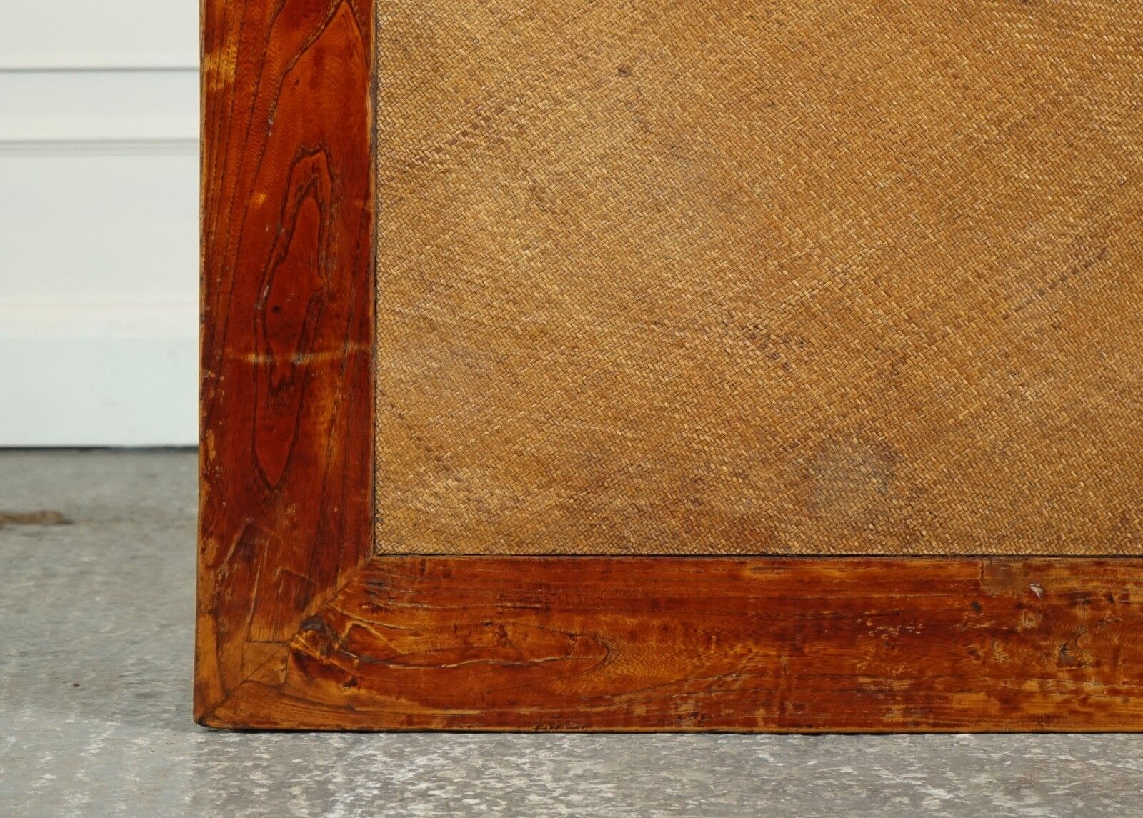 photo vinterior Large Antique Chinese Opium Coffee Table With Cane Inset Top J1