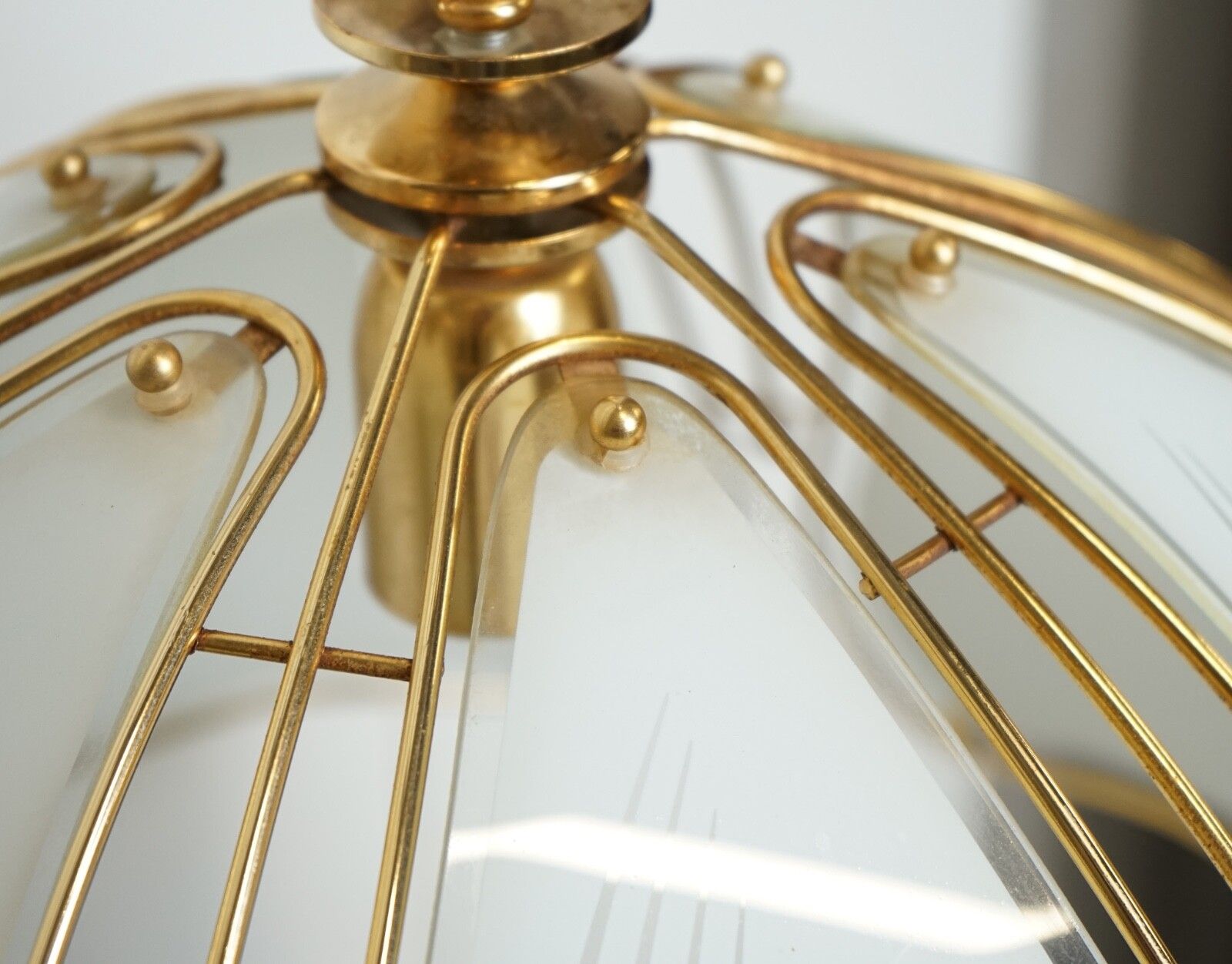Lovely Italian Art Deco Style Chandelier Lamp photo vintage