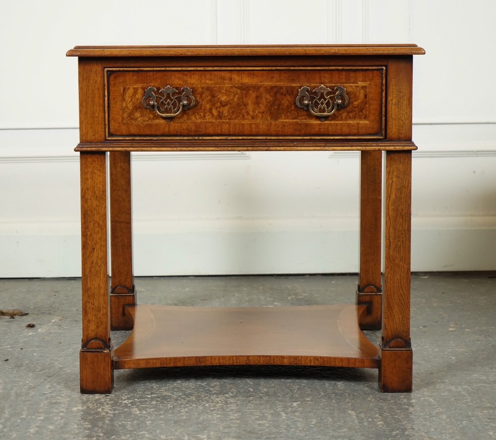 photo for sale Pair Burr Walnut Bedside Nightstands End Side Lamp Tables Brights Of Nettlebed