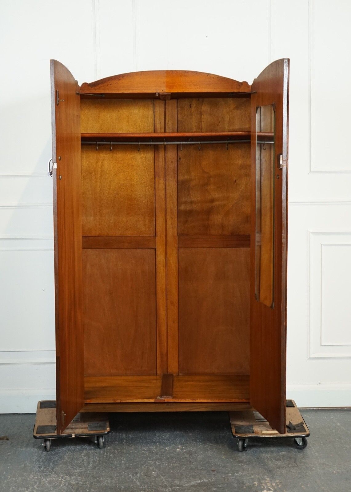 photo for sale Lovely Art Deco Large Burr Walnut Wardrobe