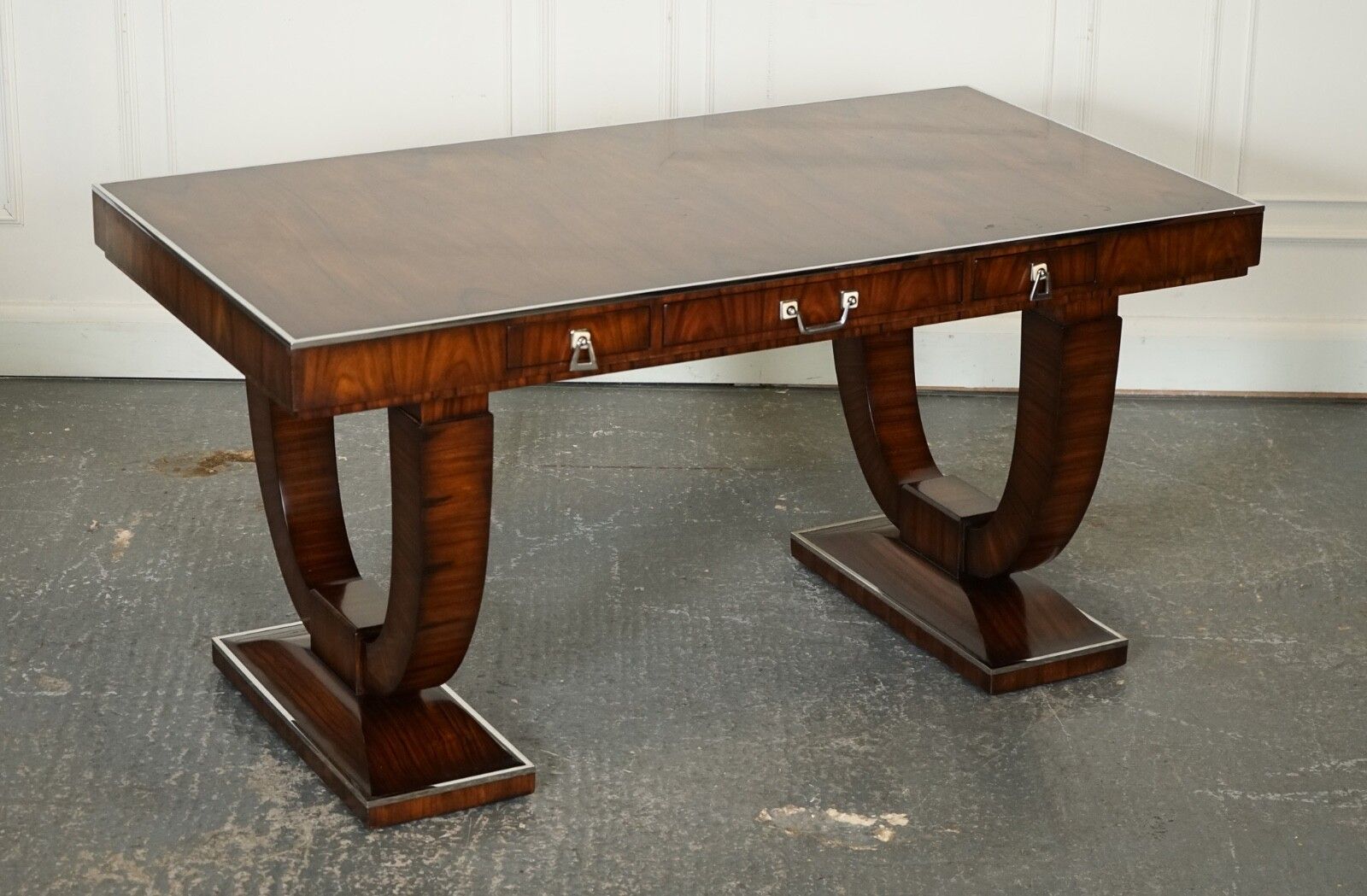 Rare Theodore Alexander Art Deco Style Office Double Sided Drawers Desk photo furniture