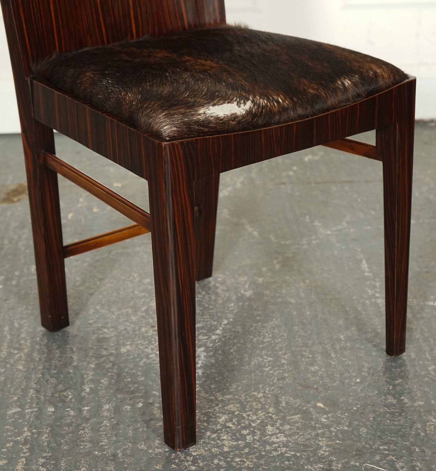 Art Deco Style Theodore Alexander Office Side Chair With Pony Hide Seat photo 850.0