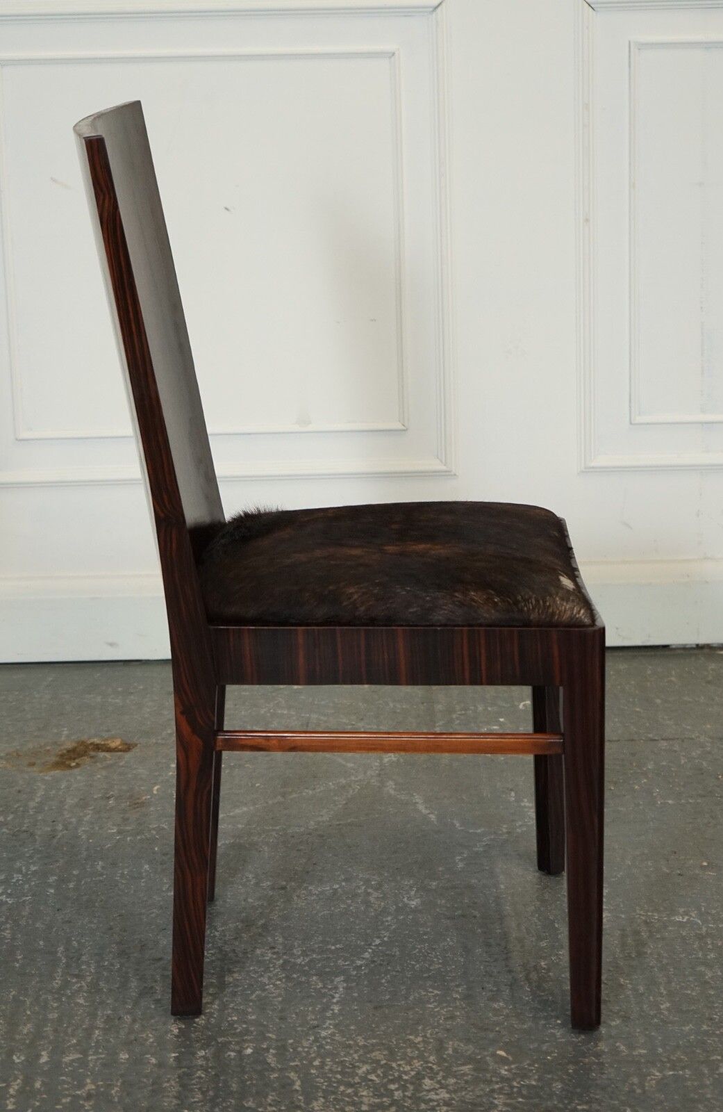 Art Deco Style Theodore Alexander Office Side Chair With Pony Hide Seat photo vintage