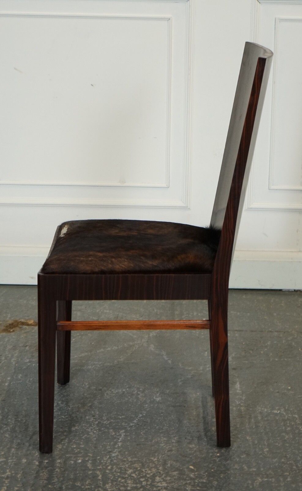 photo furniture Art Deco Style Theodore Alexander Office Side Chair With Pony Hide Seat