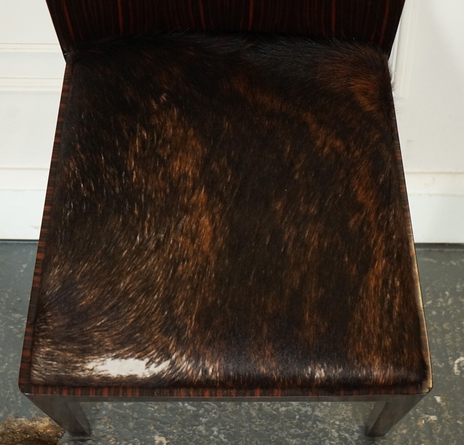 photo vinterior Art Deco Style Theodore Alexander Office Side Chair With Pony Hide Seat