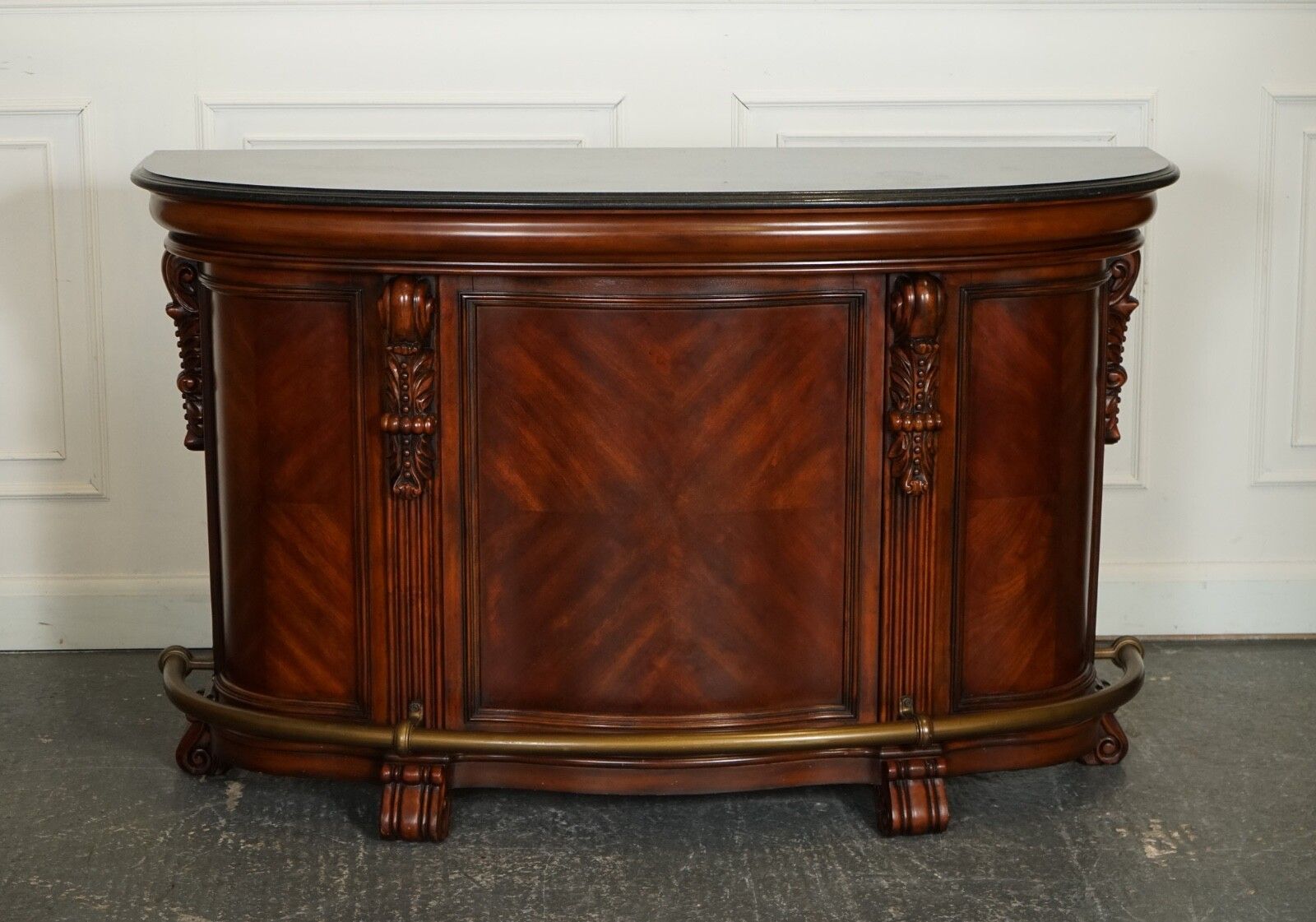 Stunning Howard & Miller Style American Bar With Granite Top & Pair Of Barstools photo furniture