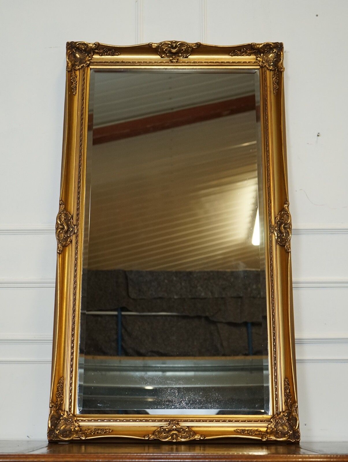 Large French Classic Golden Ornate Wall Regal Mirror 138 X 77 Cm photo furniture