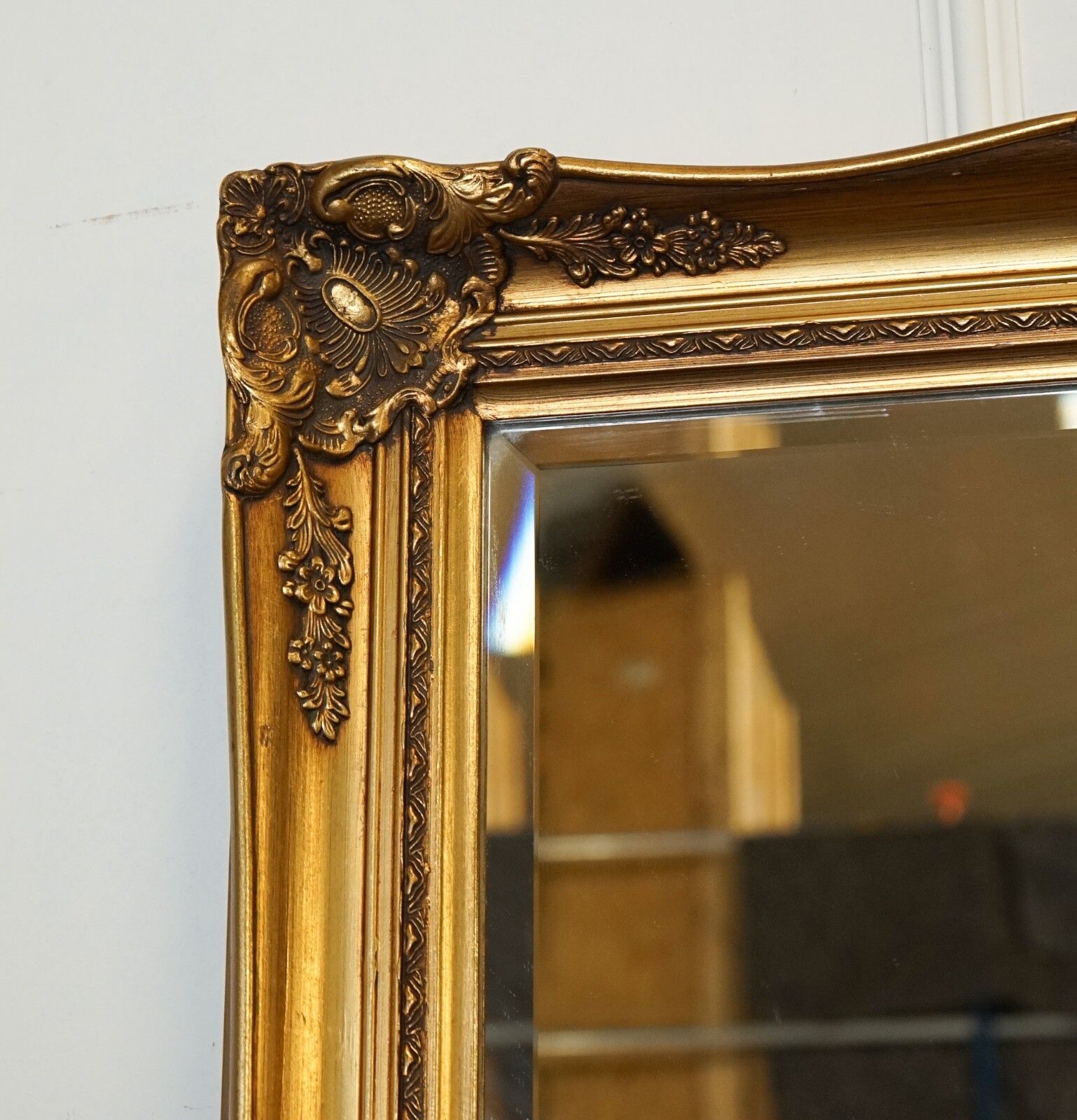 Large French Classic Golden Ornate Wall Regal Mirror 138 X 77 Cm photo buy