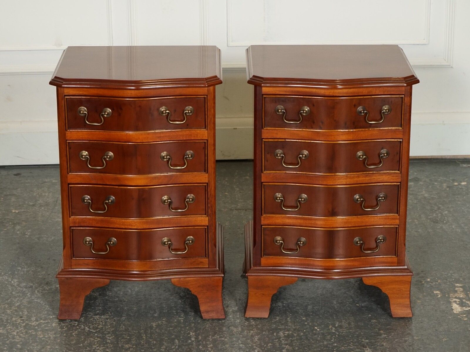 Pair Of Small Georgian Style Bed Side Nightstands Chest Of Drawers photo for sale