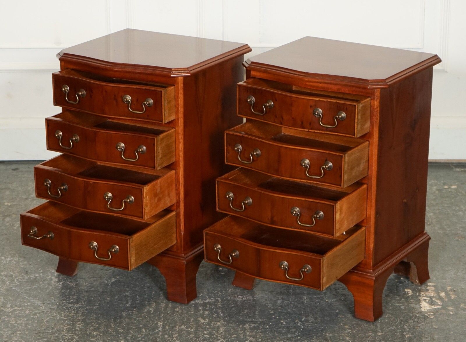 Pair Of Small Georgian Style Bed Side Nightstands Chest Of Drawers photo buy